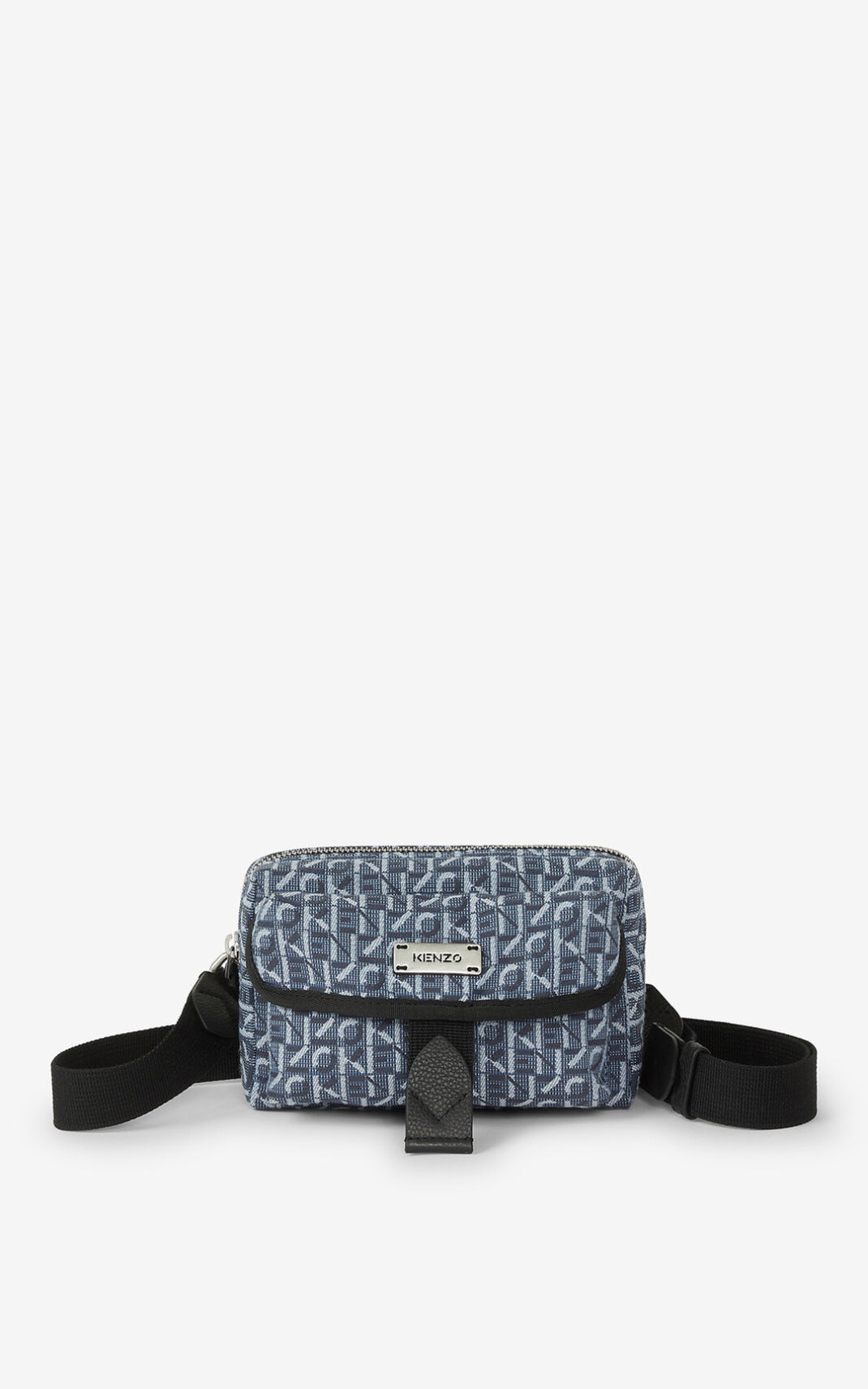 Sac Bandoulière Kenzo Courier jacquard mini Femme Bleu Marine Bleu | ZVEU-85764